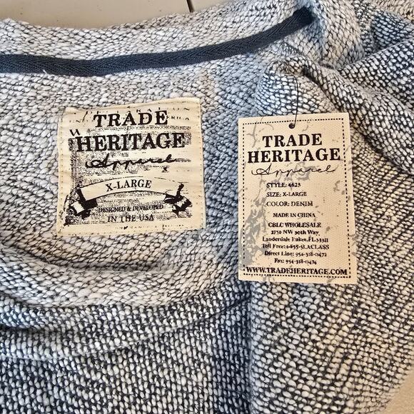 Trade Heritage Sweatshirt Womens XL Blue - Green Long Sleeve Pullover NWT - Picture 3 of 15